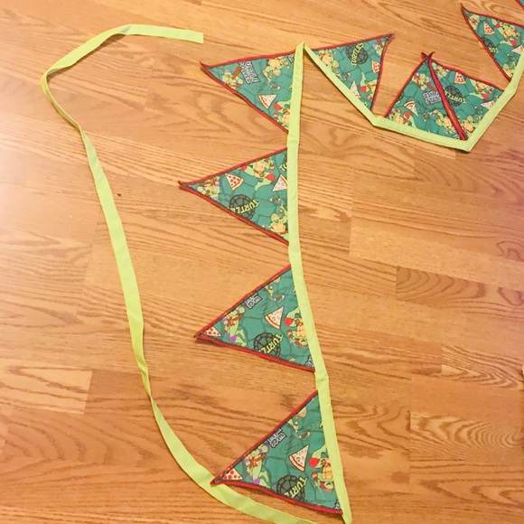 Ninja Turtle Fabric Handmade Banner - Picture 7 of 9